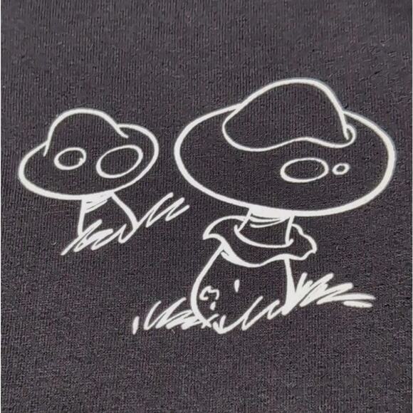 Smurfs Fleece Hoodie Womens M Black Pockets Mushroom Graphic Print Sweatshirt - Picture 11 of 16